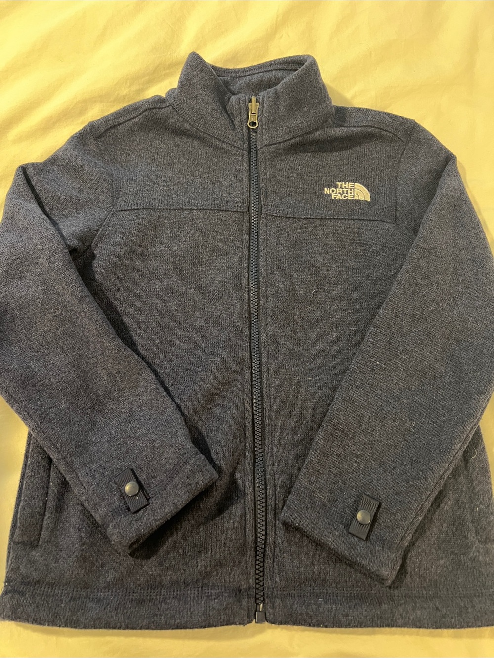 The North Face Kids Gray/Navy Full-Zip Fleece Jacket